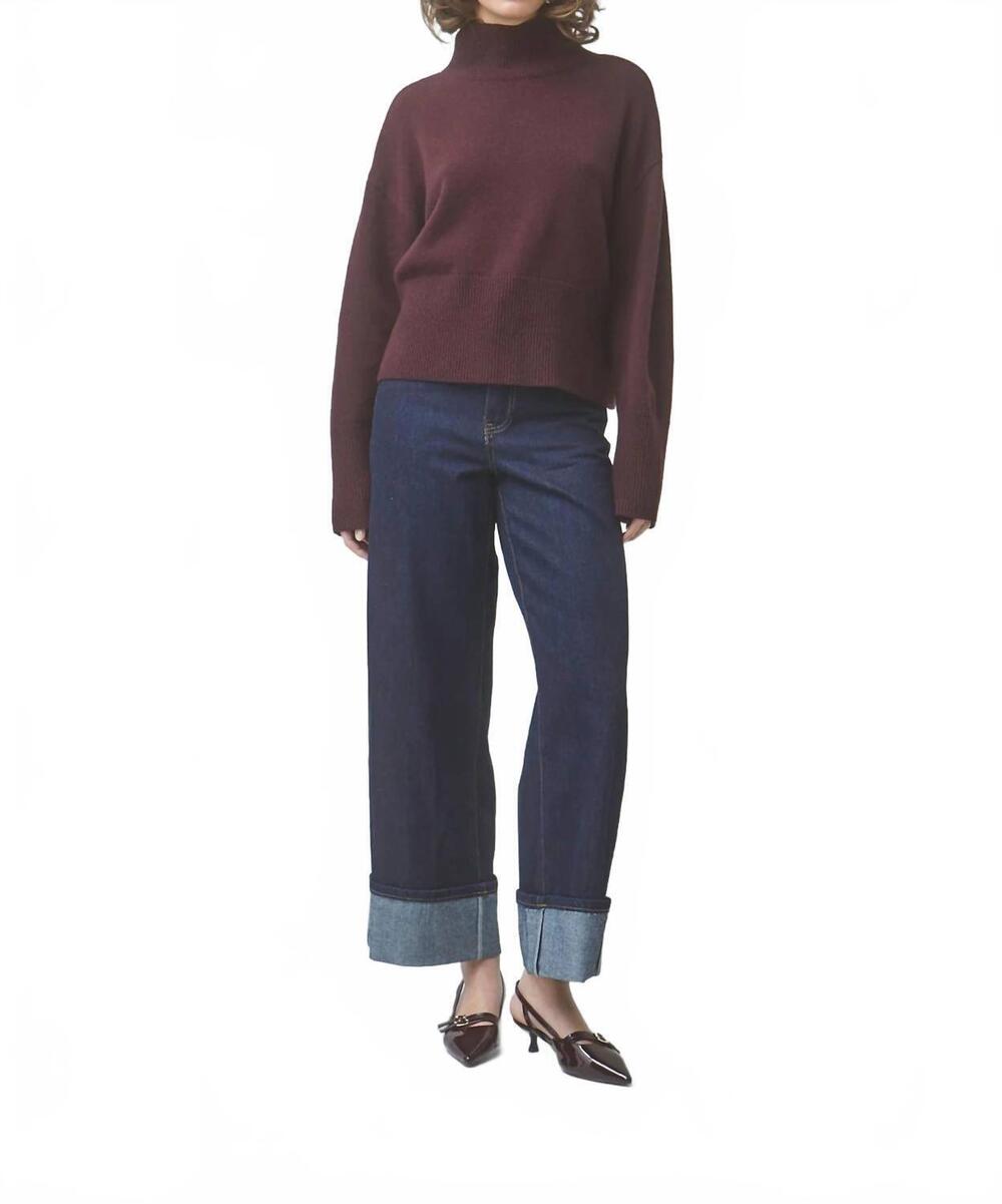 NEW SUNCOO pinto turtleneck sweater in prune